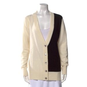 Madeleine Thompson Cashmere Colorblock Pattern Sweater